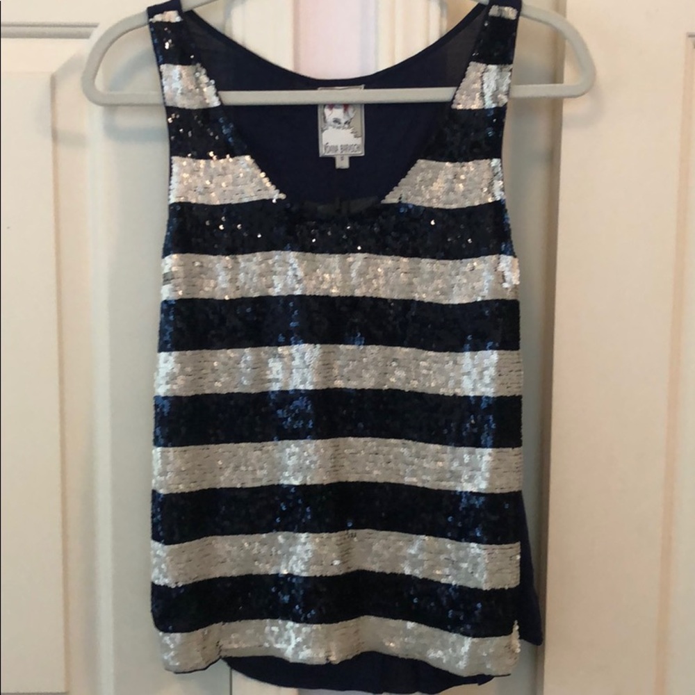 Yoana Baraschi blue and white sequin top small